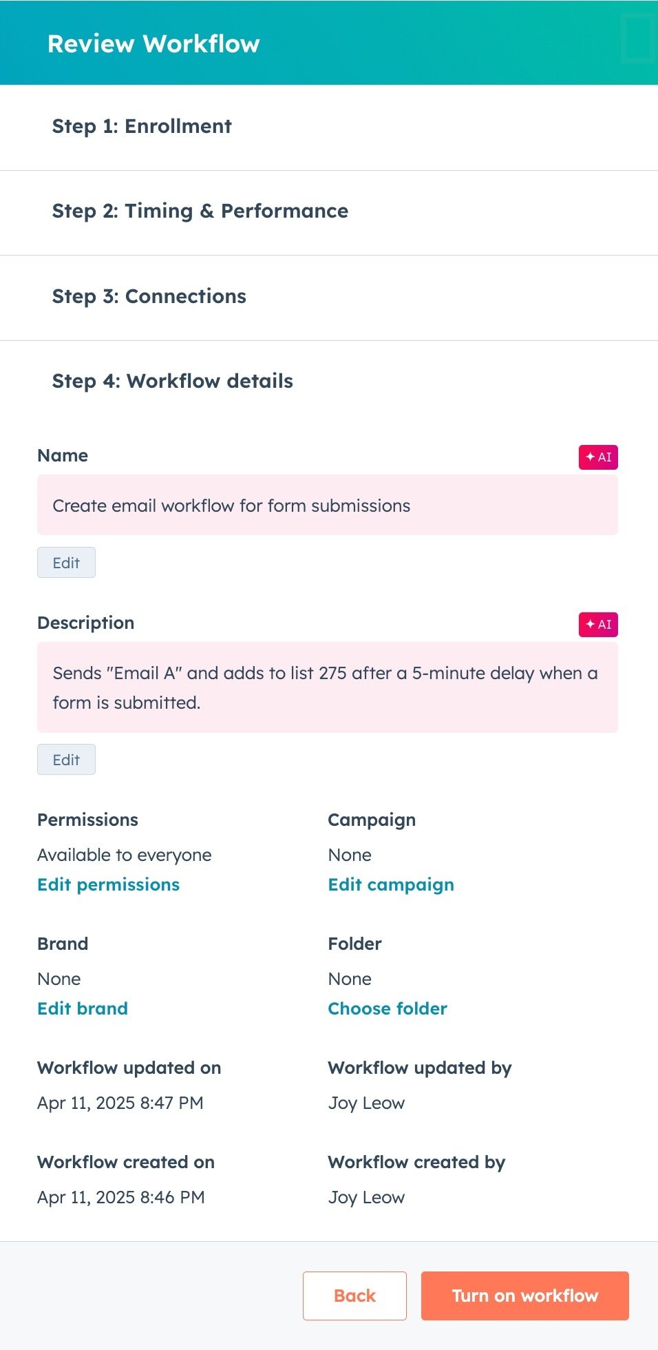 Hubspot Automation - Workflows