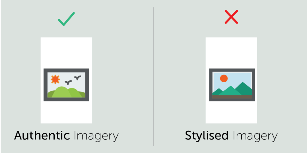 use authentic imagery to improve ui