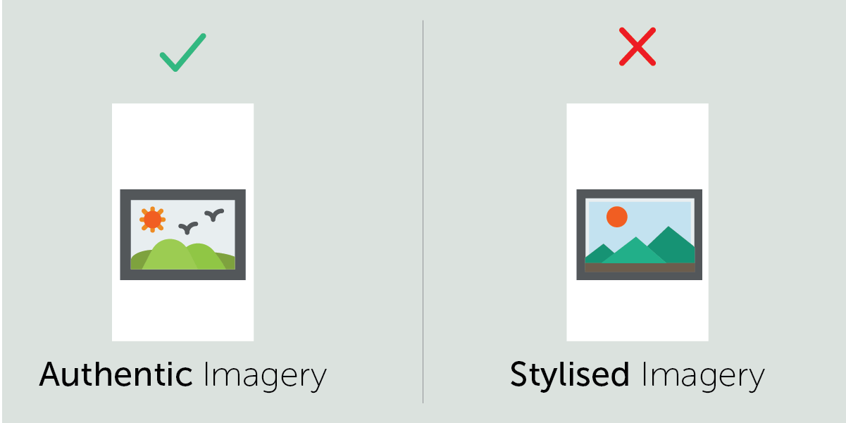 use authentic imagery to improve ui