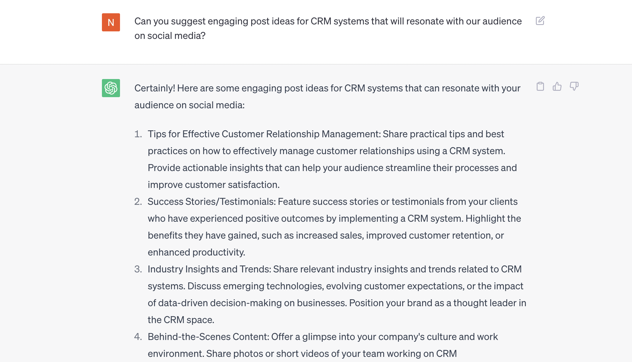 Engaging post ideas prompt