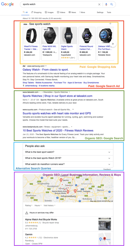 search engine result page