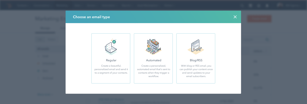 HubSpot - Types of email