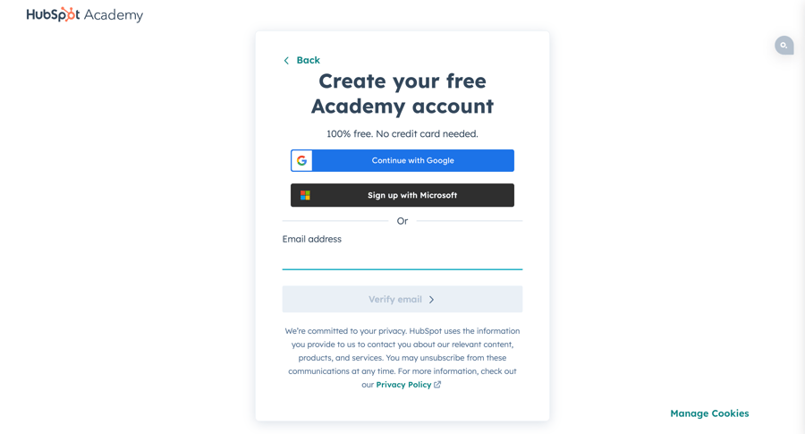 HubSpot Academy Log In Page-min