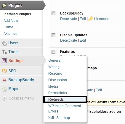 Redirects Plugin