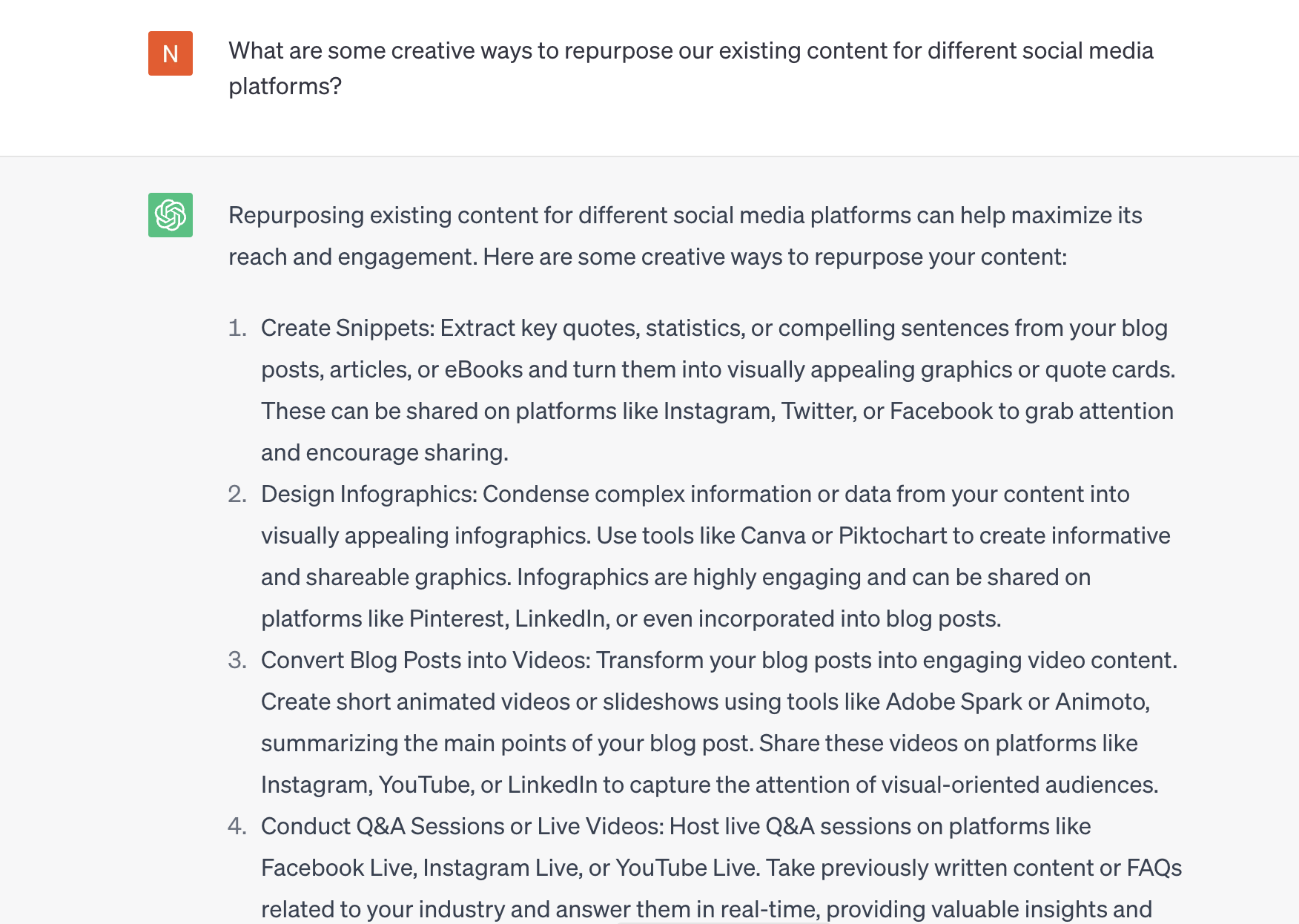 Repurposing content