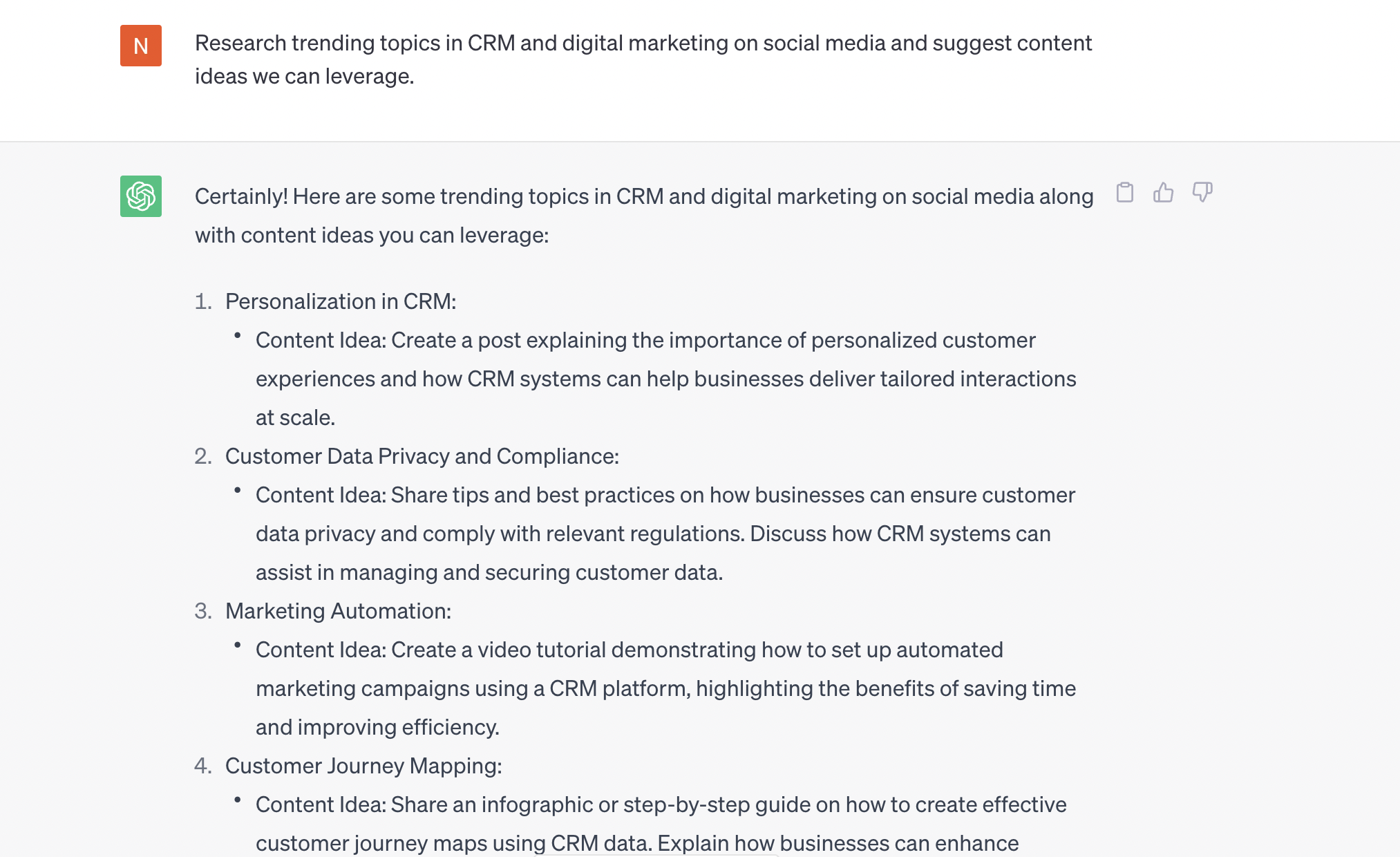 Trending topics prompt