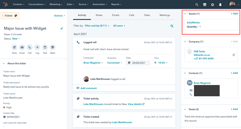 hubspot custom object example