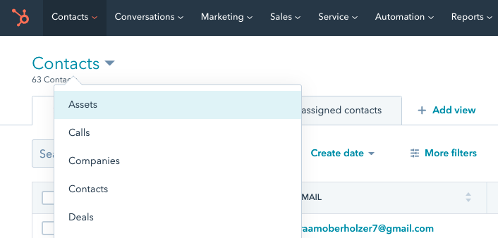 hubspot custom object menu item