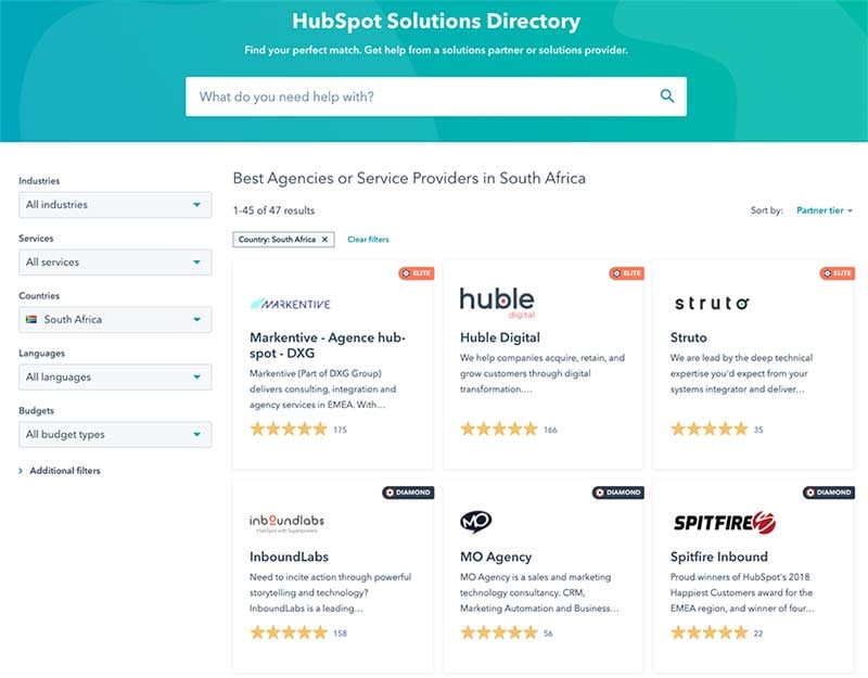 hubspot partners south africa