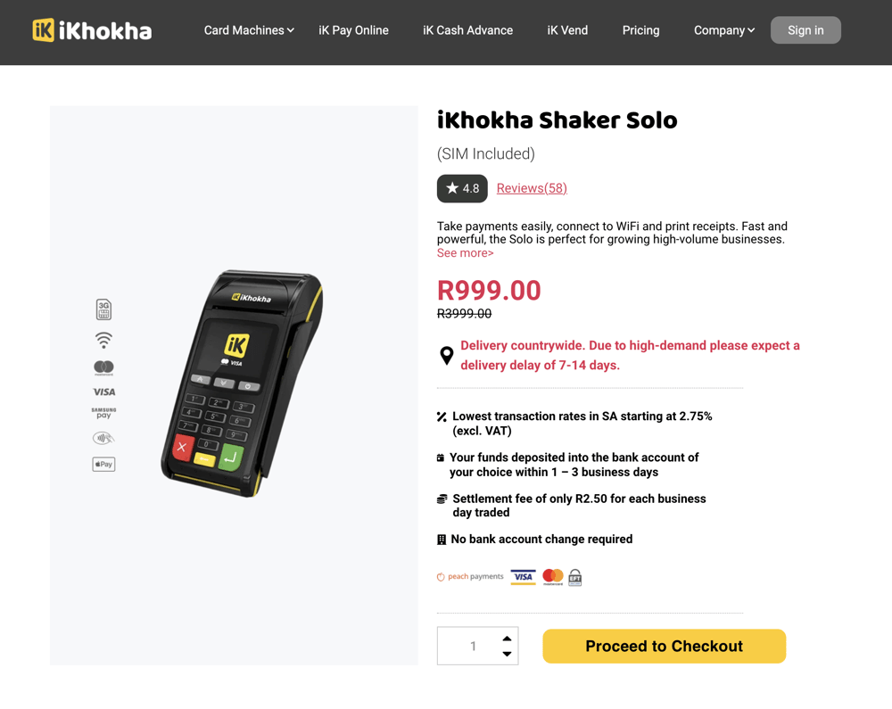 ikhokha credit card machine