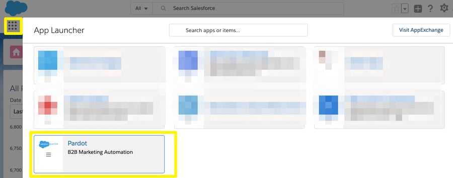 pardot app launcher