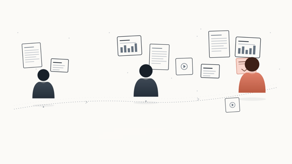 Content mapped to awareness, consideration, and decision stages